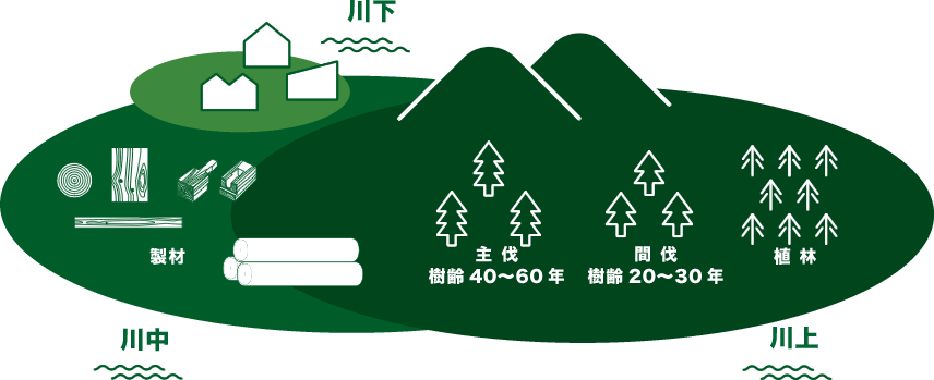 川上〜川中〜川下のつながり